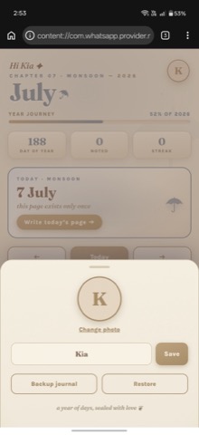 Year Lock Journal — a year of days, sealed with love