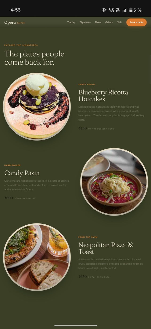 Opera — signature plates